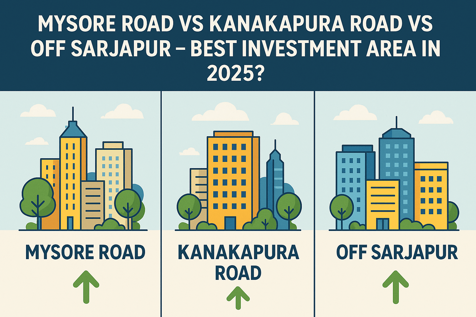 Mysore Road vs Kanakapura Road vs Off Sarjapur – Best Investment Area in 2025? 1 Mysore Road vs Kanakapura Road vs off Sarjapur